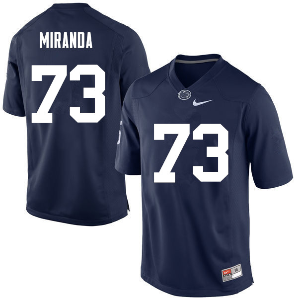 Men Penn State Nittany Lions #73 Mike Miranda College Football Jerseys-Navy